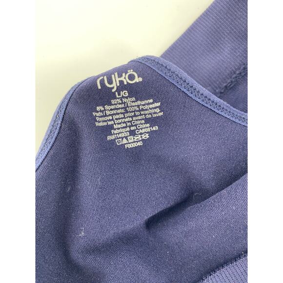 Ryka Sports large Bra Blue Racerback Adjustable spaghetti Straps Removable Pads - Picture 3 of 3